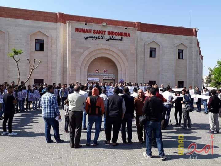 جيش العدو يقصف المستشفى الاندونيسي شمال قطاع غزة وتدمير الطوابق العليا