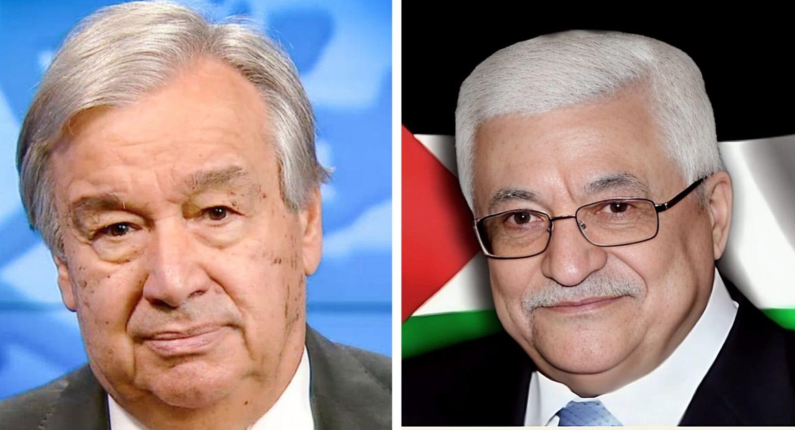 عباس يعرب عن تقديره لموقف غوتريتش الرافض لتهجير الشعب الفلسطيني