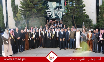 عرنكي يلتقي مجلس شؤون العشائر الفلسطينية بمقر منظة التحرير